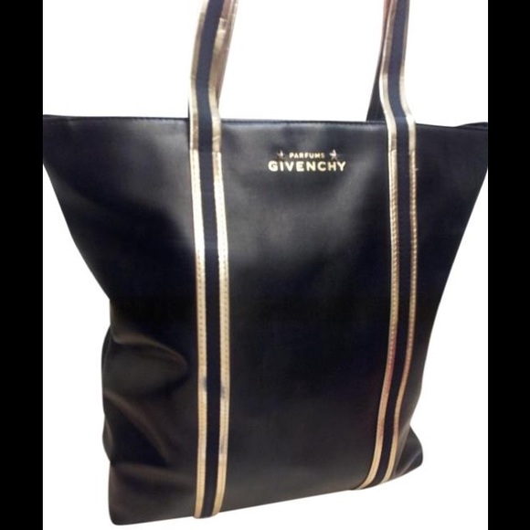 GIVENCHY Parfume Bag Black Gold Faux Leather Tote - Picture 2 of 13